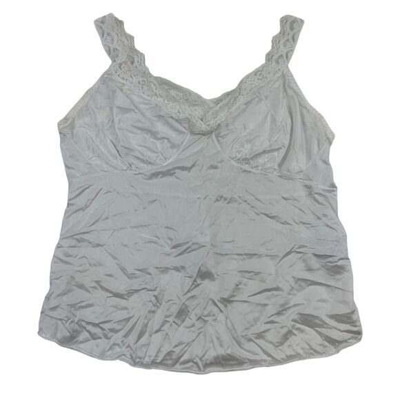 VTG Dixie Belle Lace Trim Nylon White V-Neck Camisole Tank Sz 34 (6511) 02 - Picture 1 of 6